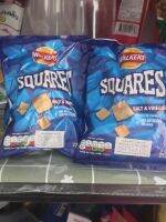 1ห่อ สีน้ำเงิน Walkers Squares Salt &amp; Vinegar 27.5g Walkers Squares เกลือและน้ำส้มสายชู 27.5g