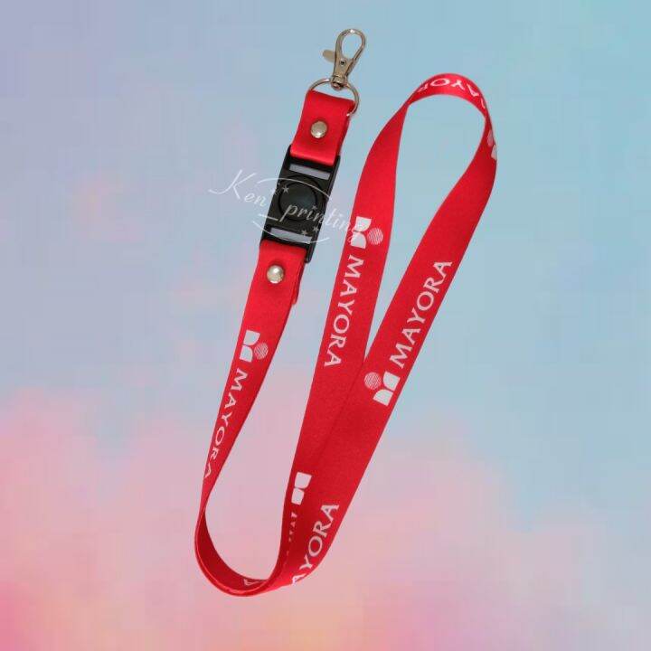 Ready!! Tali Id Card Mayora Merah   Lanyard Mayora Free Holder 