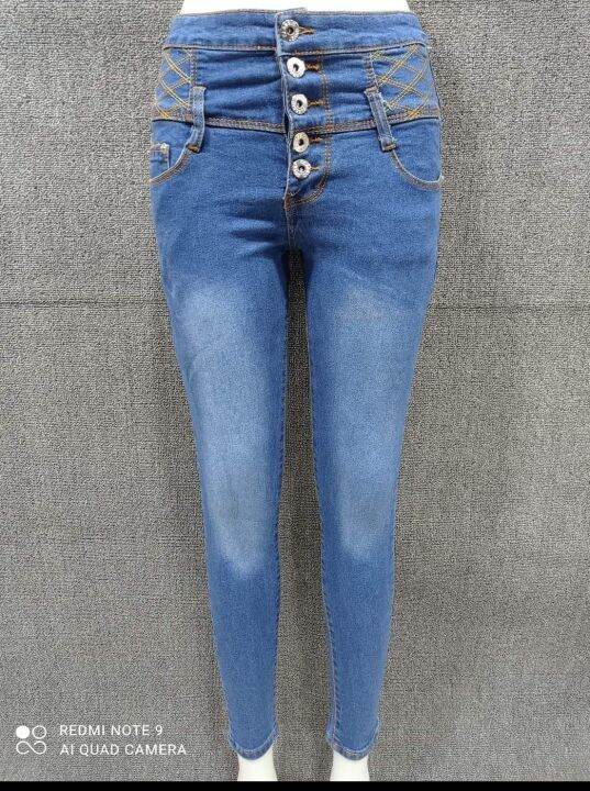 5button High Waisted Skinny Jeans Lazada Ph 6540