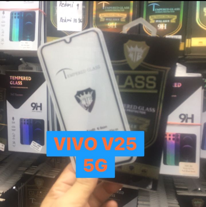 vivo-v23-5g-v25-5g-ฟิล์มกันรอย-ฟิล์มกระจกนิรภัย-แบบใส-เต็มจอ-ขอบดำ-full-glue-black