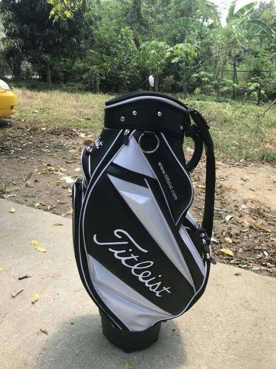 ถุงกอล์ฟ-titleist-ขนาด9-นิ้ว-หนังpvc-ลายเคฟล่า