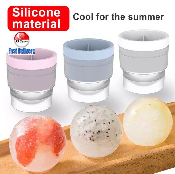 [SG SELLER]Silicone Ice Ball Mold Silicone Spherical Ice Cube Mould Whiskey Ice Ball Maker Round