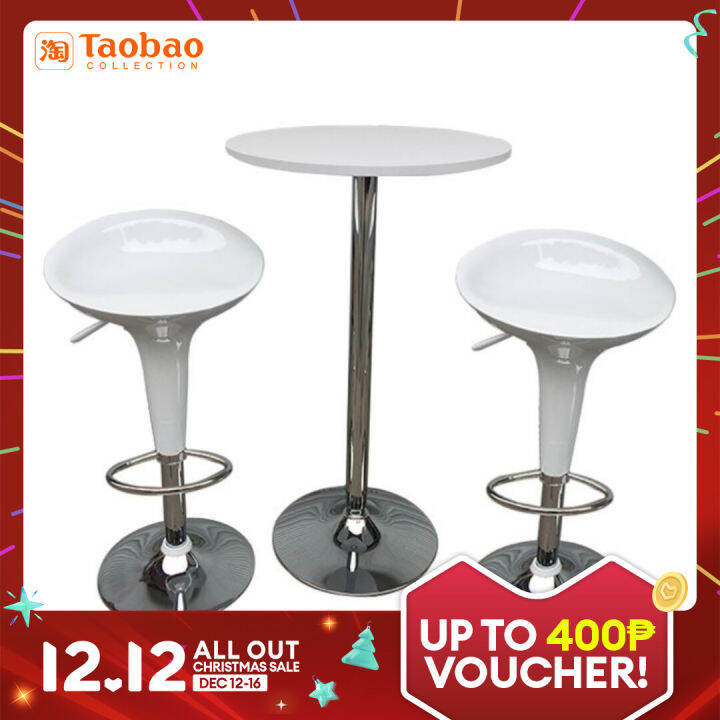 High Leg Bar Table Bar Counter White Adjustable Small round Table Bar