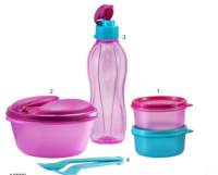 Tupperware Lunch set pink plastic