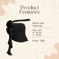 Rose top (Black) - เกาะอกดอกกุหลาบ