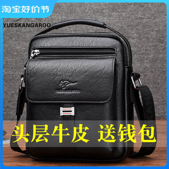Mackangaroo Leather Messenger Bag Male New Youth Shoulder Bag Work