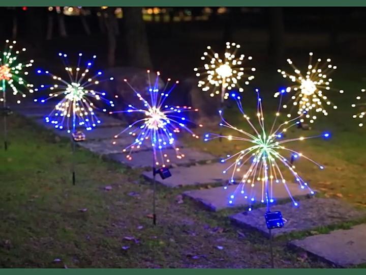 【2pcs】Fireworks Solar Lights Waterproof Solar Christmas Light Outdoor ...