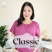 Classic Mommy Dress เดรสคลุมท้องให้นมแบบเปิดด้านหน้า