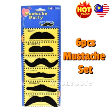 Buy Hot Moustache Set of 6 Fake Moustaches Online