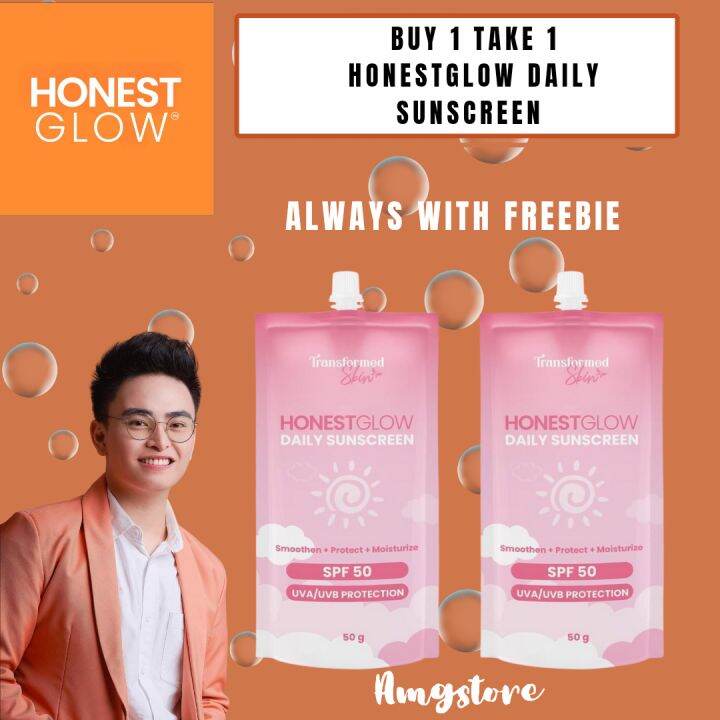 BUY 1 TAKE 1 HONESTGLOW DAILY SUNSCREEN WITH FREEBIE | Lazada PH