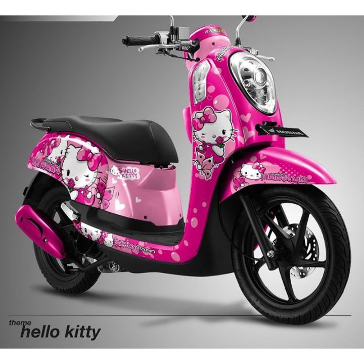 0113 Decal Sticker Full Body Motor Honda Scoopy Fi Iss 2016 Motif Hello Kitty Cantikkk Lazada 7539