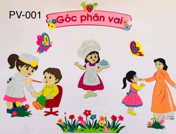 Tranh góc phân vai, nỉ 2 lớp nhân vật cao 40-45 cm. Tranh trang ...