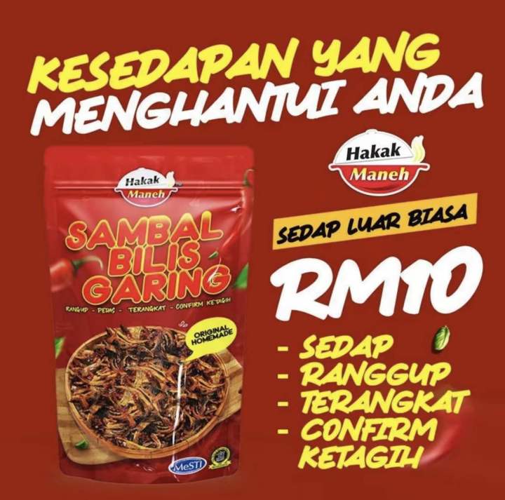 Sambal bilis garing Pouch Hakak Maneh 110g | Lazada