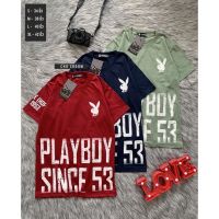 พร้อมส่ง ? พร้อมส่งเสื้อยืดเพย์บอย playboy งานสกรีน ผ้าคอตตอล 100%