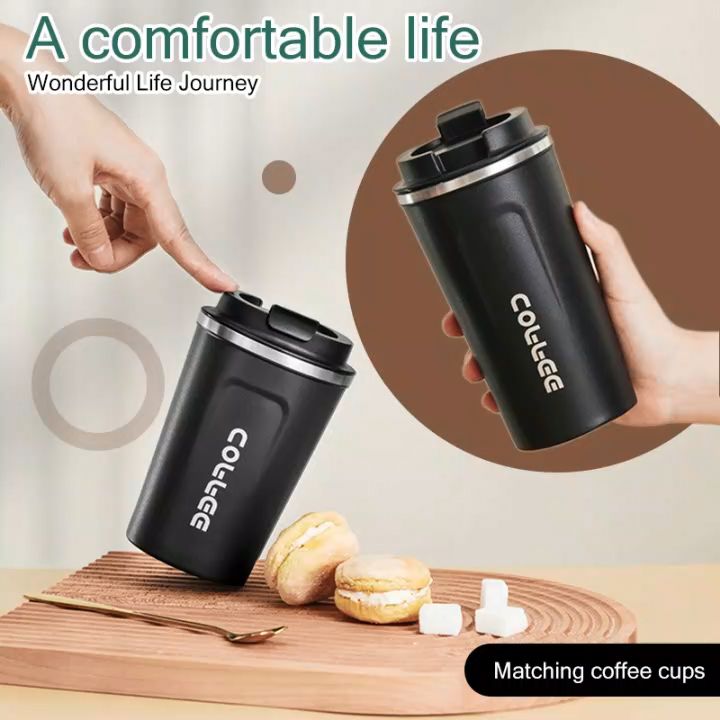 Portable Vacuum Stainless Steel Insulated Travel Mug Coffee Mugs Water  Bottle Coffee Cup PINK 510ML