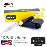 BUCK 110 Folding Hunter ด้ามเรียบ(0110BRS-B)มีดพับที่ขายดีที่สุดของ BUCK ด้ามไม้มะเกลือสวยงาม 0110BRS-Bของแท้ผลิต USA