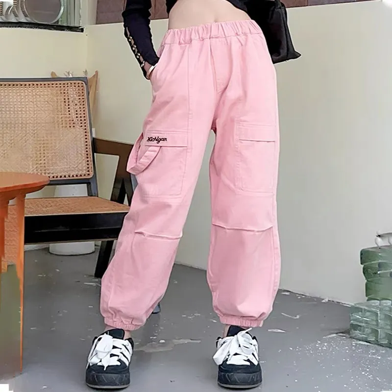 Cargo Pants for Kids Girls Jogger Pants 4 Pocket Cargo Baggy Pants