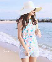 Emnica Summer Miracle เสื้อสายเดี่ยว เสื้อเที่ยวทะเล เสื้อคล้องคอ อก32"-38"