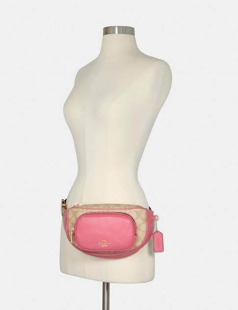 ของแท้-100-คาดอก-คาดเอว-สีชมพูใหม่-court-belt-bag-in-signature-canvas-coach-6548