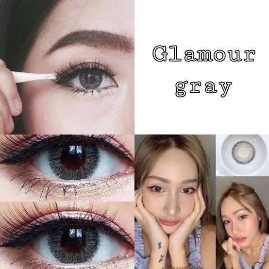 คอนแทคเลนส์-รุ่นglamour-gray-brown-ทรีโทนขอบฟุ้ง-สีอ่อนชัด