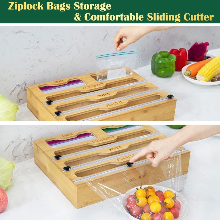 Foil and Plastic Wrap Organizer and Ziplock Bag Storage Organizer