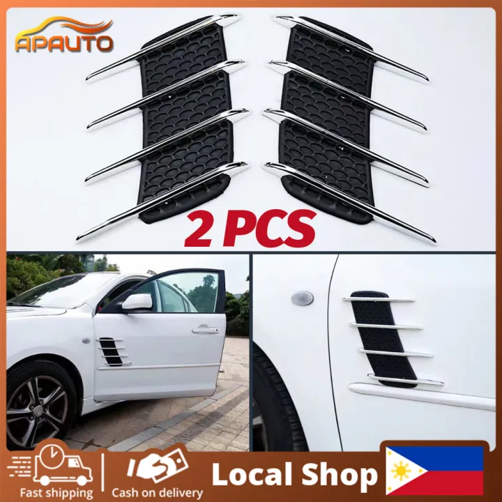 2 PCS Car Decoration Shark Gill Hood Side Vent Hood Fake Air Outlet