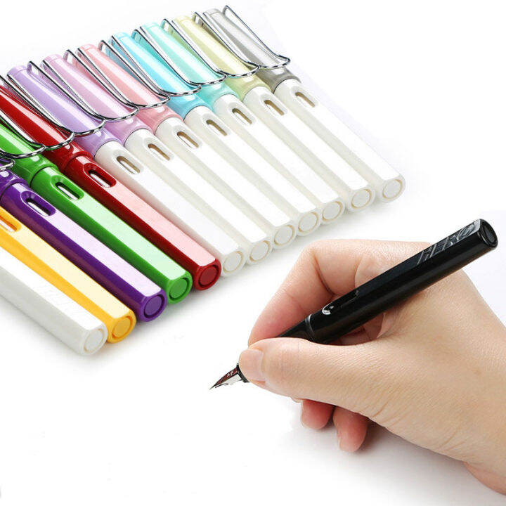 1 Pen And 10 Ink Fountain pen set 0.5 mm Nib Stationery School office
