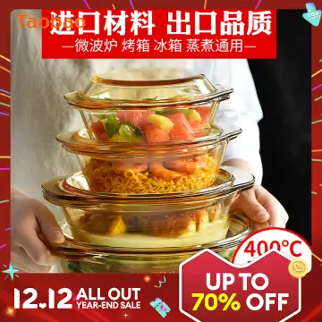 Enamel Bowl Chinese Soup Round Container with Lid Food Containers Lids  Cereal 2 Pcs