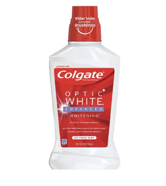 Colgate Optic White Mouthwash Refreshing Mint 16.0oz 500ml whitening 12