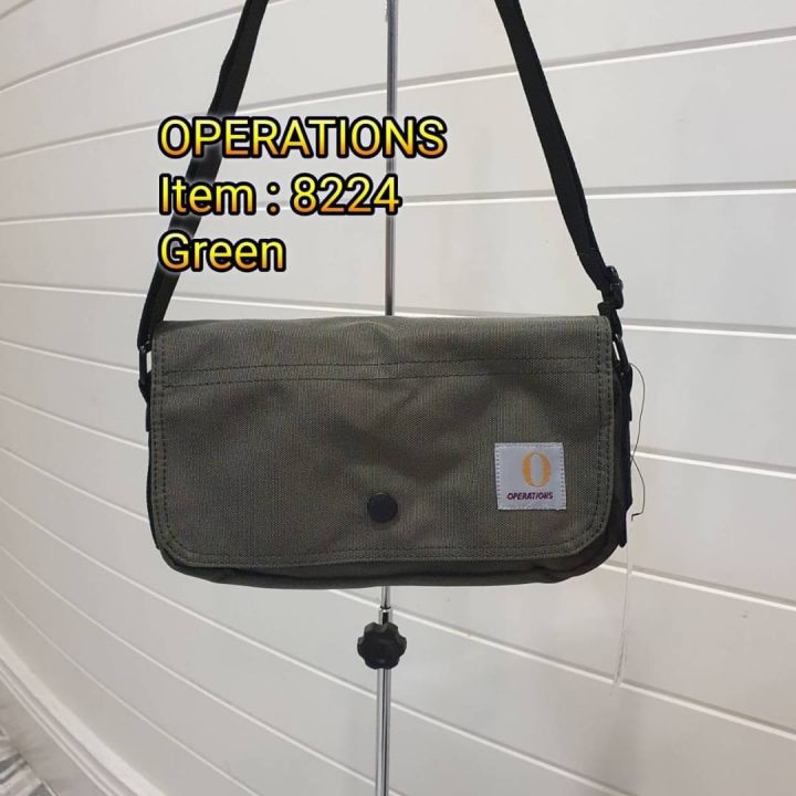 กระเป๋าสะพายข้างใบเล็ก-operations-แท้-รหัส-8224-ผ้าไนลอน-เบา-กันน้ำ-ขนาด12x24x4cm-สายยาว150-cm-สำหรับทุกเพศทุกวัย