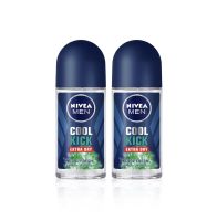 NIVEA นีเวีย เมน คูลคิก คูลเฟรช โรลออน ระงับกลิ่นกาย สำหรับผู้ชาย 50 มล. 2 ชิ้น