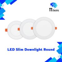 ไฟดาวน์ไลท์ฝังฝ้าแบบกลม LED Slim Downlight แสง 6500Kและ300K (Daylight&amp;Warmwhite)