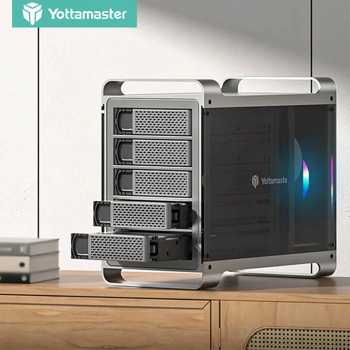 Yottamaster 5 Bay Raid Hard Drive Enclosure Aluminum USB3.0 4 Bay HDD