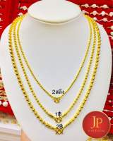 สร้อยคอทองลายไข่ปลา สลับจิกเพชร ทองชุบ ทองหุ้ม  สวยเสมือนจริง JPgoldjewelry น้ำหนัก 2สลึง 1บาท 2บาท