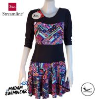 (Size S-L) BSC Streamline ชุดว่ายน้ำหญิง ชุดติดกัน ด้านในมีกางเกง ชุดว่ายน้ำแขนยาว เรียบร้อย