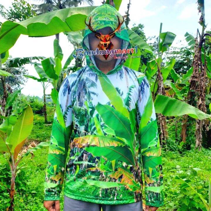 Kaos Baju Berburu Motif Camo Natural Daun Pisang Daun Talas | Lazada