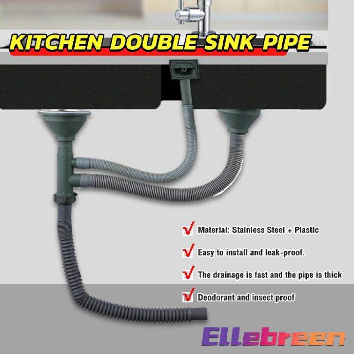 Drain Pipe for double bowl kitchen sink waste pipe set for Basin Sink