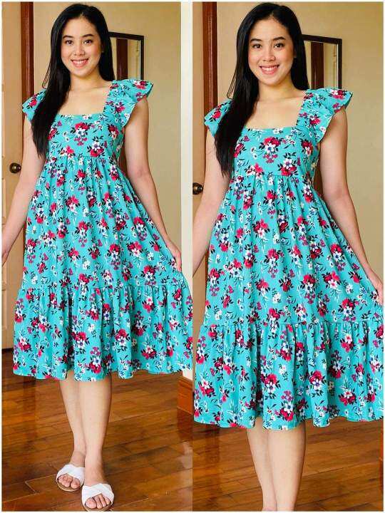 KOREAN Fashion Layered Floral Midi Dress Lazada PH