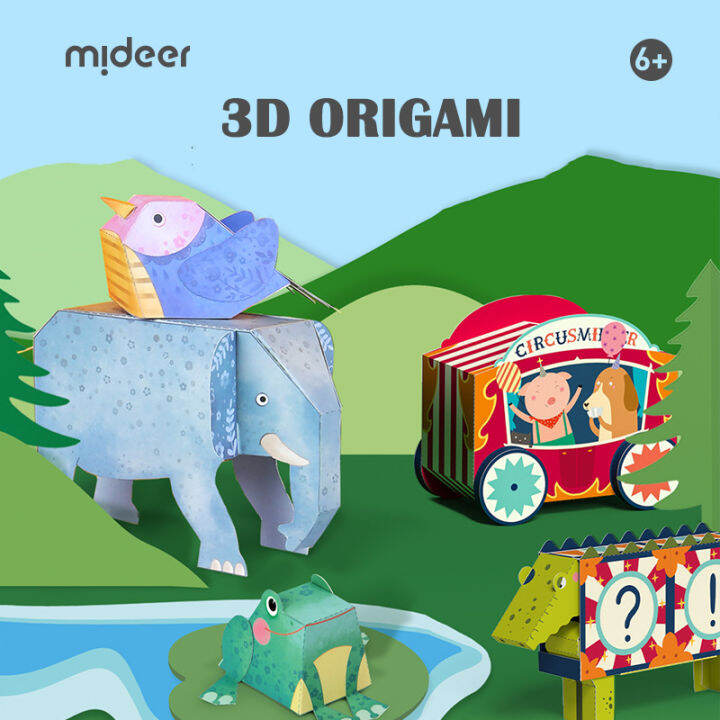 【S.mart】MiDeer 3D Dynamic Origami Art craft toy Educational Paper ...