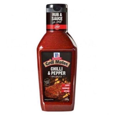 Grill Mates Chilli &amp; Pepper BBQ Sauce 500gแม็คคอร์มิค บาร์บีคิวชิลลี่ เปปเปอร์
