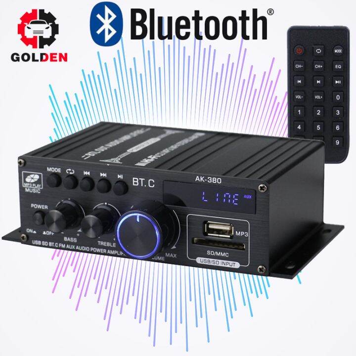 AK380 AK370 AK170 Amplifier Daya Audio Bluetooth Mobil Car Audio Power Amplifier 12V 400W * 2 2
