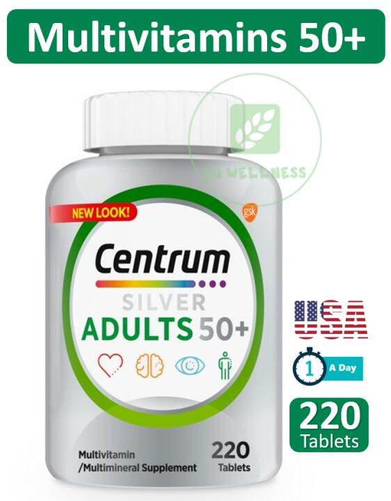 Centrum Silver Multivitamin For Adults 50 Plus 220 Tablets Multimineral ...