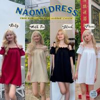 wewearever-NAOMI DRESS (เดรสคอปาดสม็อค 5สีค่ะ)