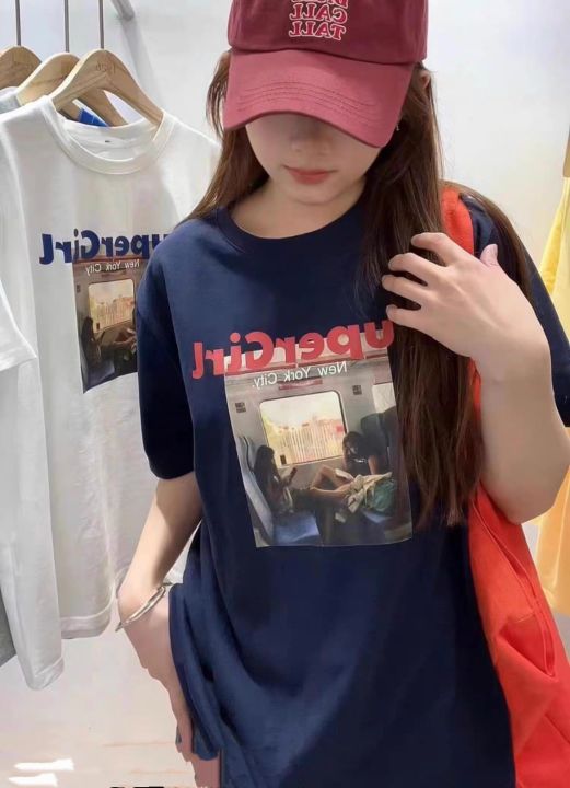 moda-shop-t-shirtเสื้อยืดคอกลมแฟชั่นผู้หญิงสไตล์เกาหลีทรงoversize