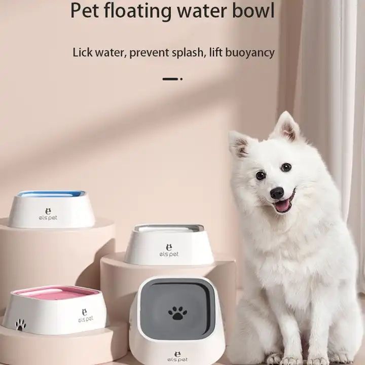 ELS PET Dog Bowl No Spill Pet Water Bowl No Drip Slow Water Feeder Cat Pet  Water Dispenser 35oz/1L Travel