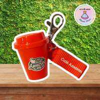 {พร้อมส่ง} Cafe Amazon Reusable Cup คาเฟ่ อเมซอน พวงกุญแจแก้วน้ำ #สีแดง