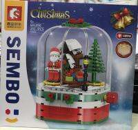 OoToys ชุดตัวต่อ Christmas No 601090 ซานต้า กับกวางเรนเดียร์ มีไฟ หมุนได้ uyt