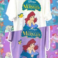 เสื้อยืดผ้าฟอก ลาย The little MERMAID