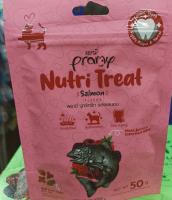 สินค้าใหม่แนะนำ ขนมแมว ยี่ห้อ Pramy Nutri Treat พรามี่ นูทริทรีท รสแซลมอน ขนาด50กรัม(1ถุง)