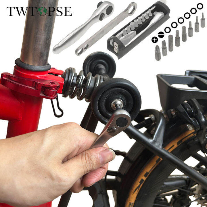 TWTOPSE Bicycle Repair Tool For Brompton Folding Bike Seat Tube Hidden